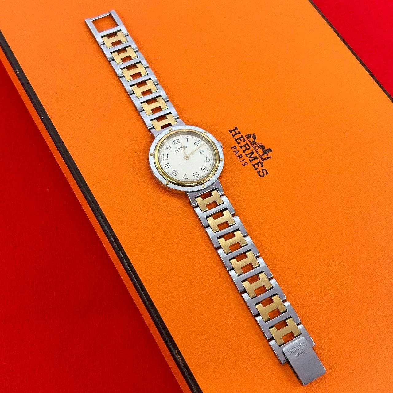 稼働品 極 美品 HERMES エルメス ヴィンテージ クリッパー ステンレス