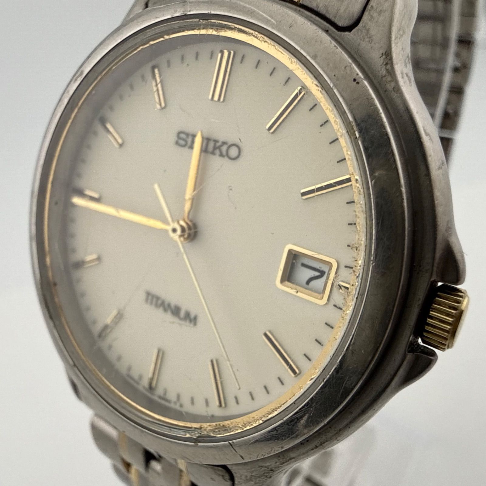 SEIKO 7N42-8A60 セイコー TITANIUM チタニウムメンズ 腕時計 ジャンク 