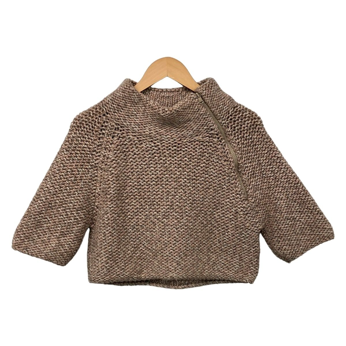 BRUNELLO CUCINELLI(ブルネロクチネリ) 半袖セーター サイズS レディース美品 - ピンクベージュ ハイネック/ショート丈/スパンコール