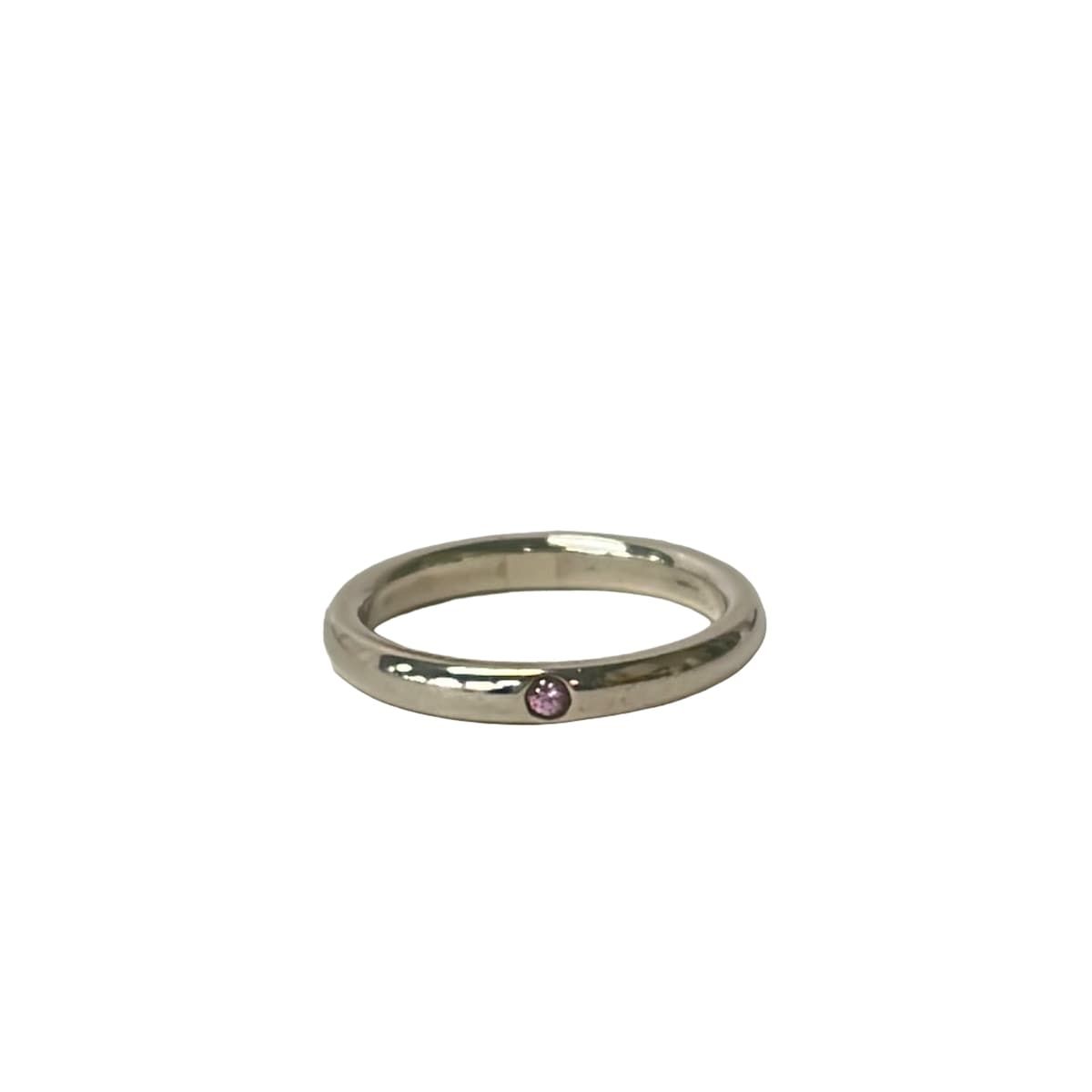 TIFFANY&Co.(ティファニー) リング バンドリング シルバー×ピンクサファイヤ