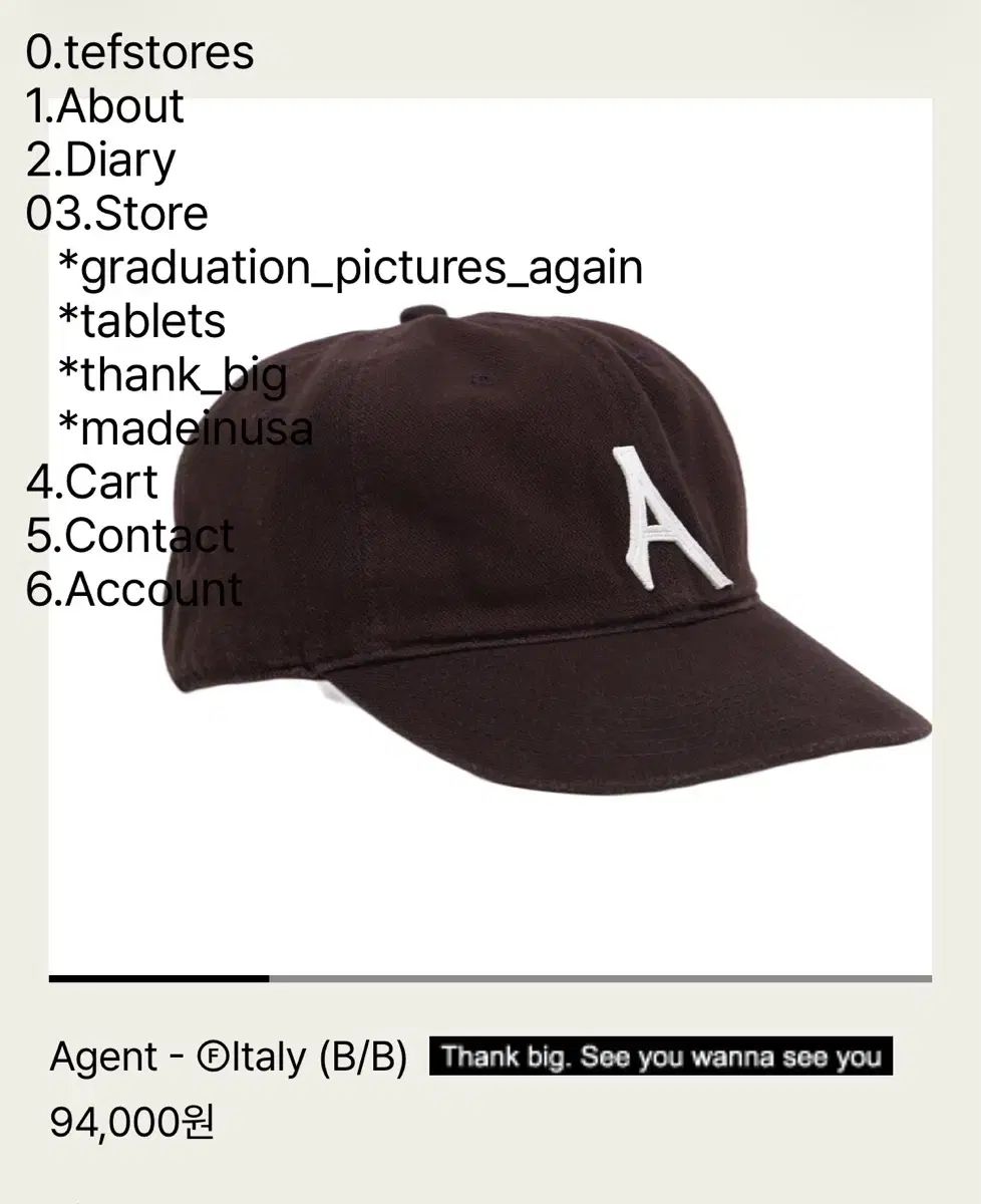 テフSTOREーズ agent ベースボールキャップ ブラウン L