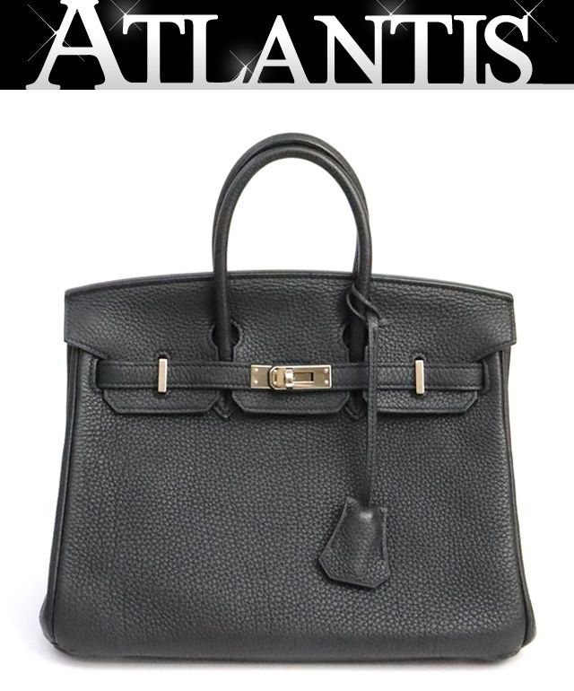 【広尾店】エルメス HERMES バーキン25 ハンドバッグ トゴ 黒 SV金具 D刻印(2019年) 【19404】