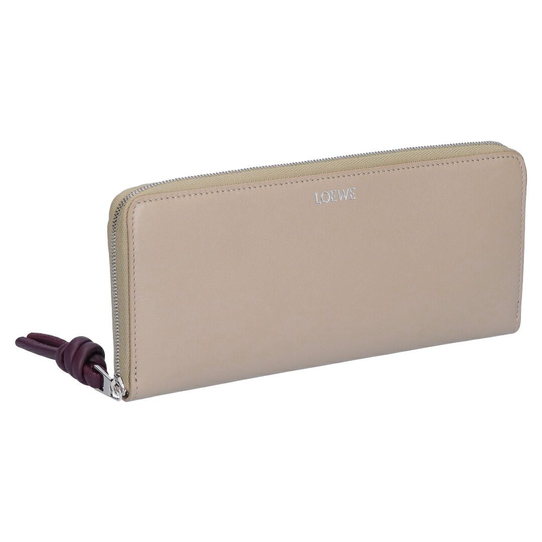 ロエベ LOEWE 長財布 ラウンド財布 ノット ジップアラウンド ウォレット CEM1G39X02 0060 CLAY/PLUM
