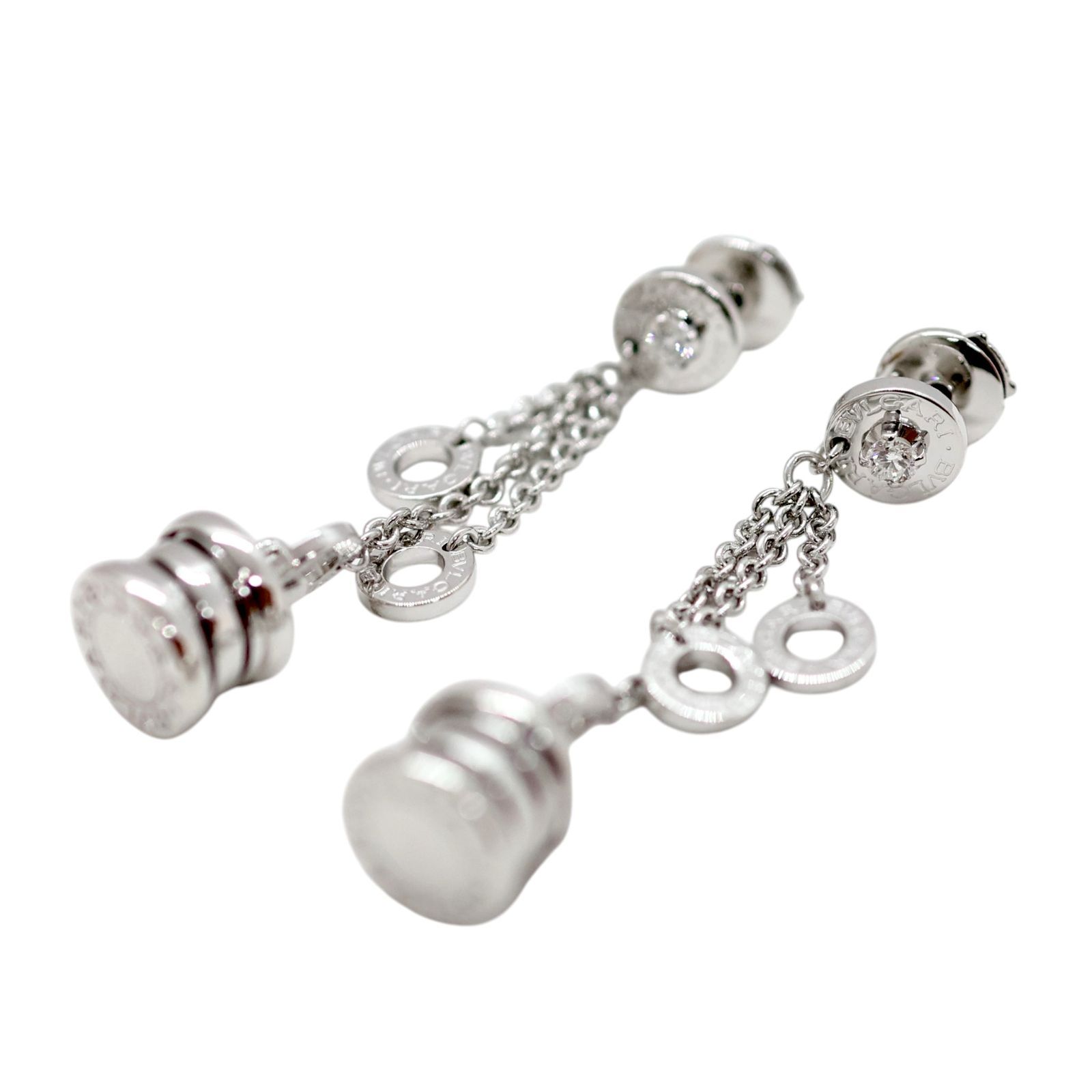 BVLGARI B.zero1 エレメント ピアス K18WG ダイヤモンド