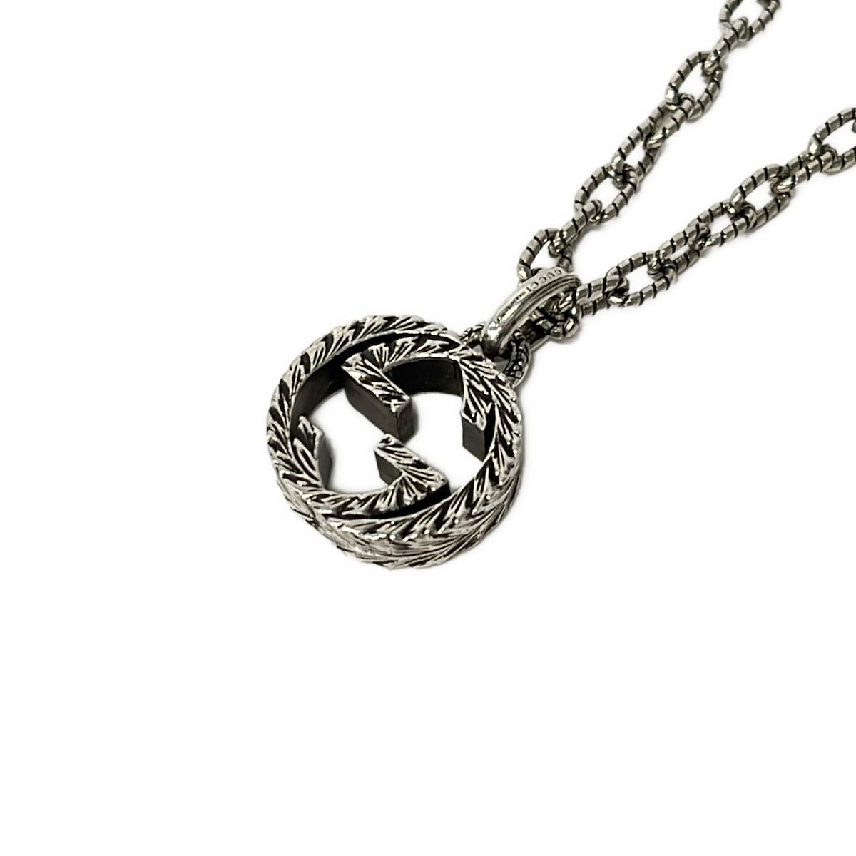 GUCCI(グッチ) ネックレス美品 インターロッキングG,アラベスク シルバー