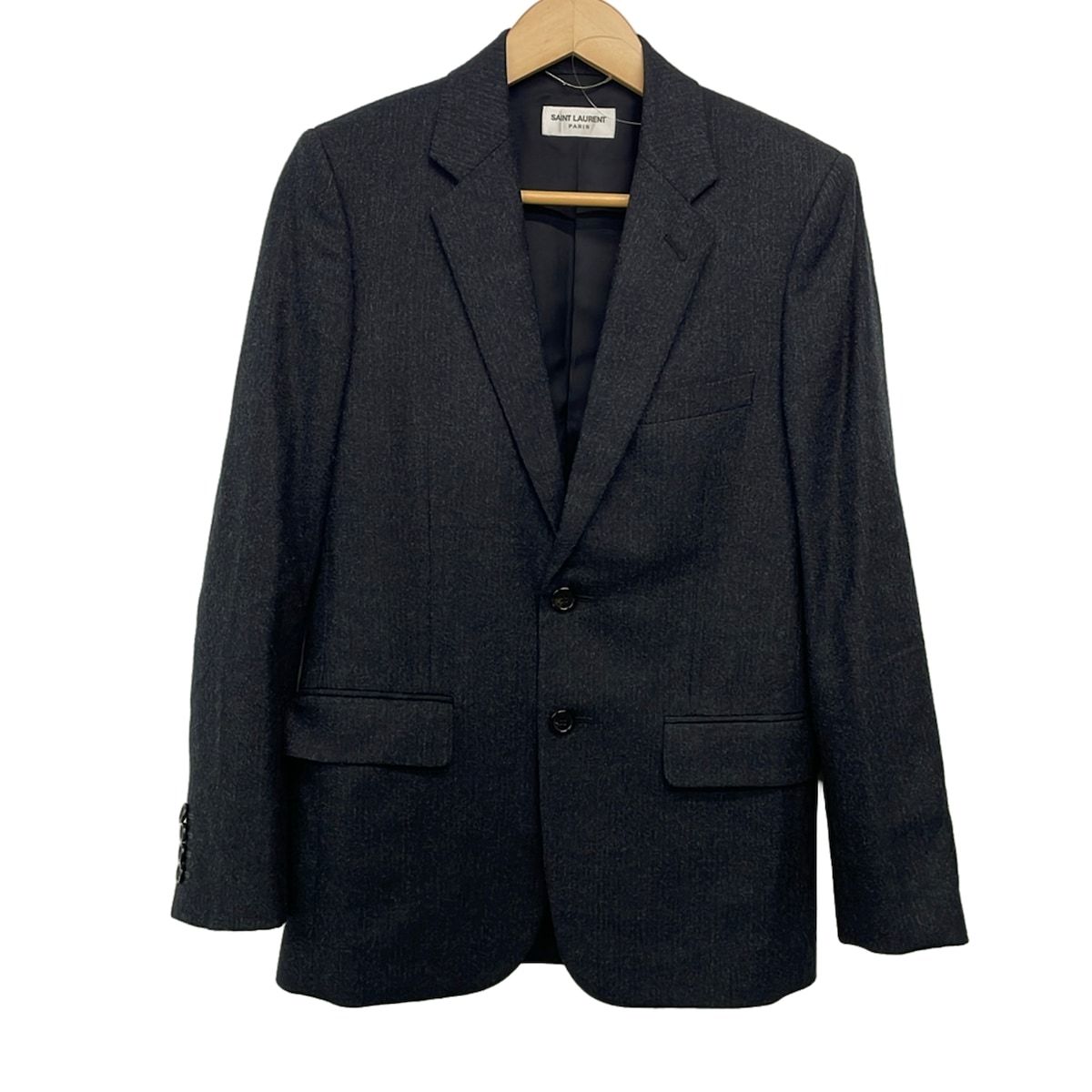 SAINT LAURENT PARIS(サンローランパリ) ジャケット サイズ42 L メンズ美品 - 489420 ダークグレー×グレー 長袖/秋/冬