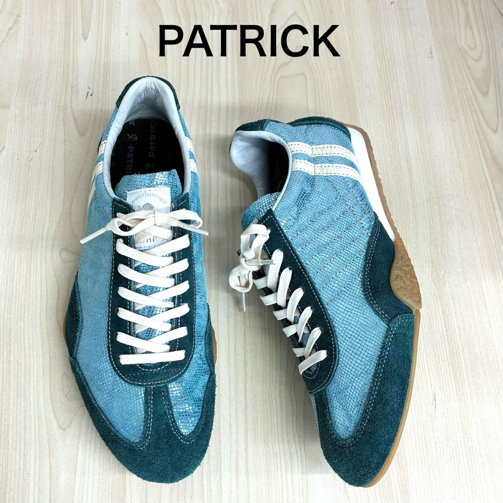 【パトリック PATRICK】新品・未使用品！ジェットカモフィルムラメ入りスニーカー/PAT8 38 グリーン×ライトブルー ⭐︎