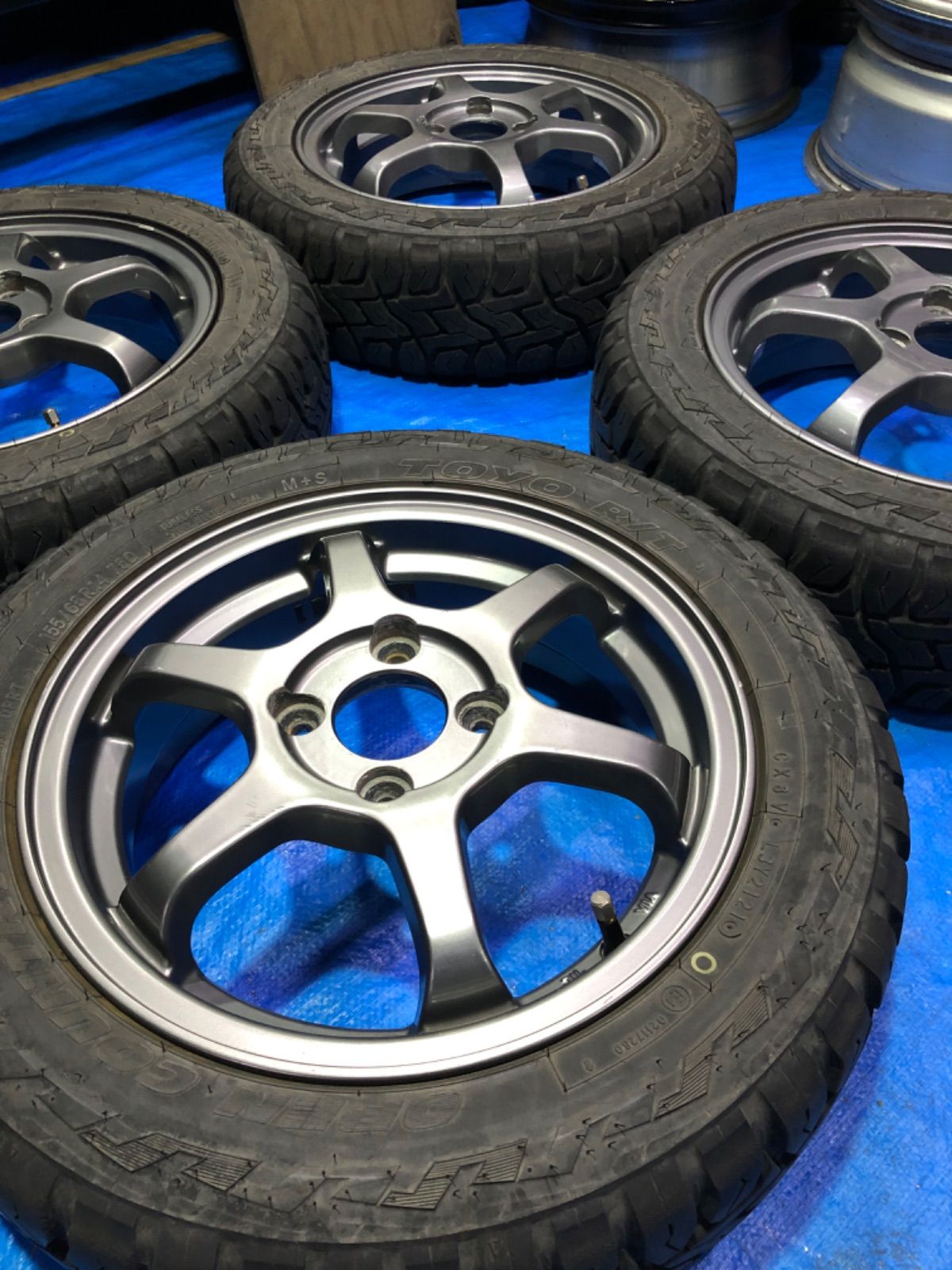155/65R14 4.5J +45 軽自動車 ブロックタイヤ アルミホイールset TOYO