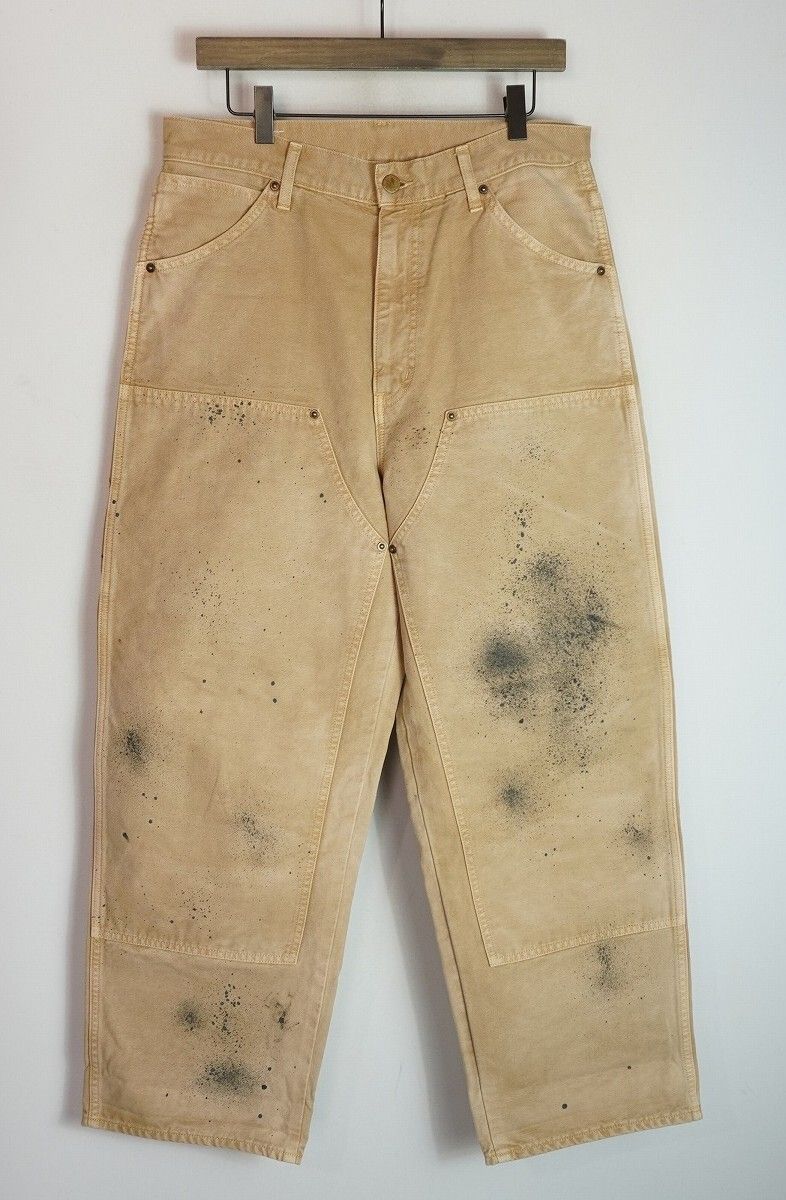 美品 JOHNBULL ジョンブル jy241p09 241-0296 ダブルニー ダック ワーク ペイント 加工 パンツ 茶 ベージュ サイズ 30 4028Q★2