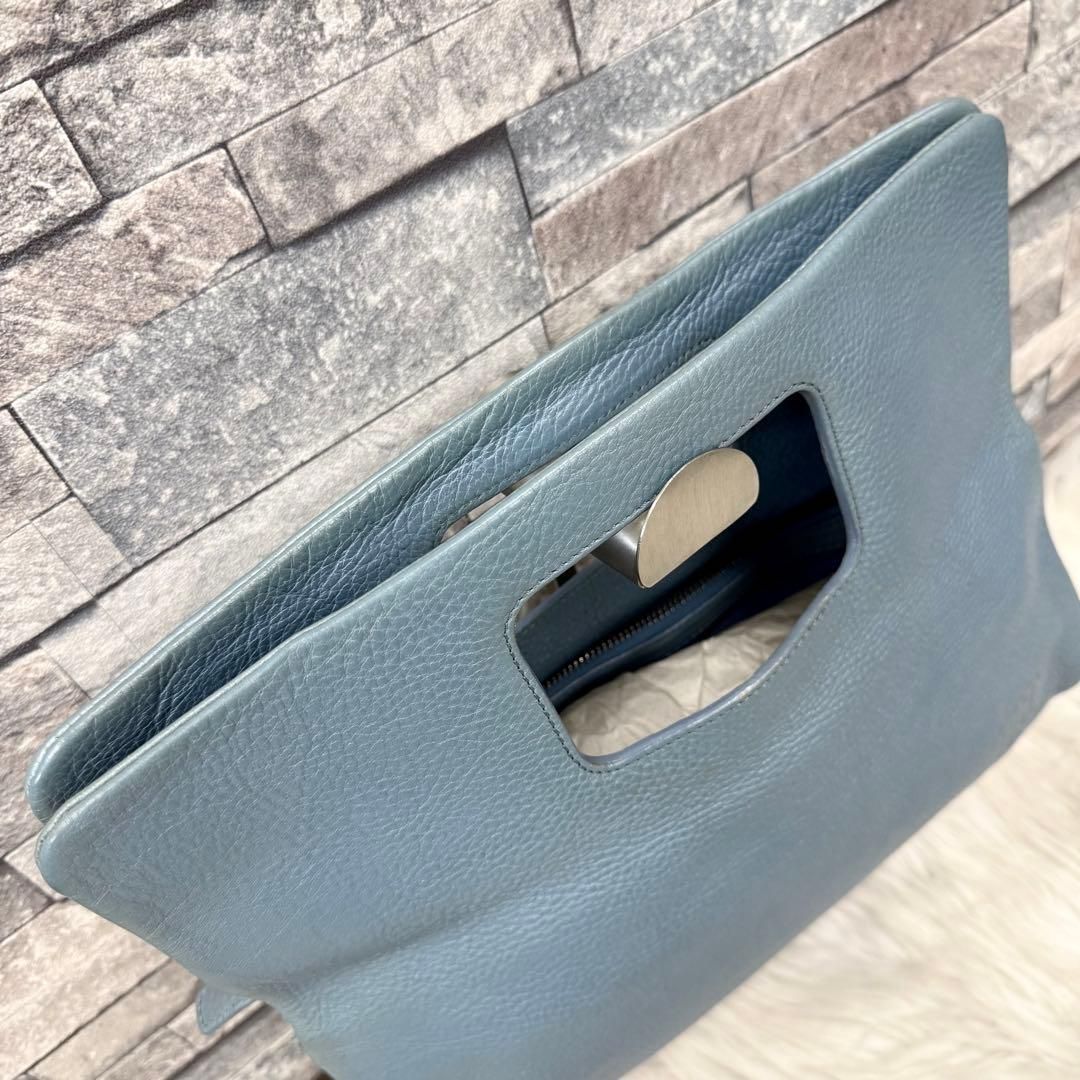 HIROFU ヒロフ シボ革ハンドバッグ レザートートバック 持ち手付き