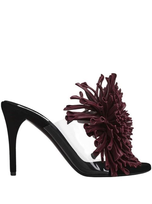 ALAÏA フラワー装飾ヒールサンダル 送料無料