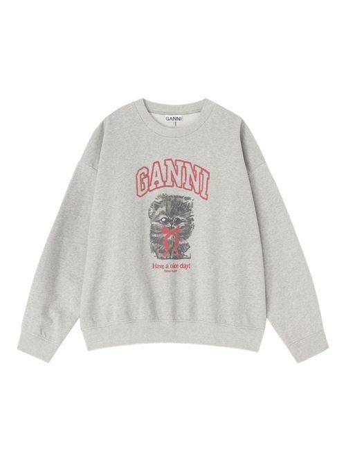 GANNI MARGOT KITTY オーガニックコットン スウェットシャツ 送料無料