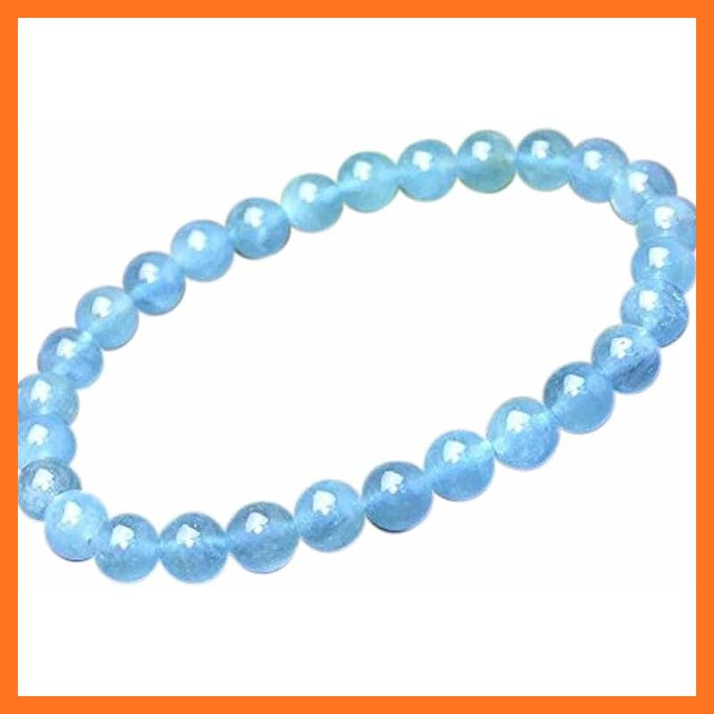 【新品】 [hinryo] g3-2150A 6mm 5A アクアマリン ブレスレット 内径16cm ポーチ付き 鑑別済・本物 ブラジル産 天然石 パワーストーン