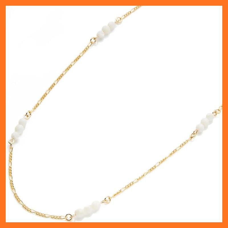 【新品】 [アクセサリー ソルト] 天然石 K14GF ロング ネックレス 白蝶貝 金属アレルギー 対応 ゴールド フィルド