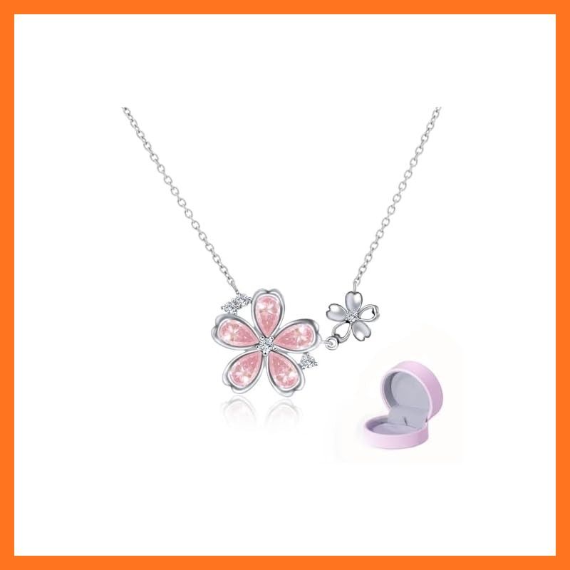【新品】 [Naniwaai] ネックレス レディース 上質ジルコニア 「桜の姫」 ネックレス ペンダント 金属アレルギー対応 シルバー925 人気 女性 アクセサリー プレゼント きれい ジュエリーボックス 母の日 お誕生日 (white-p)