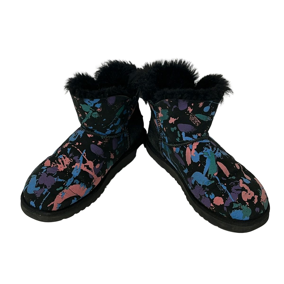 UGG(アグ) ショートブーツ 250 レディース - 1000115 黒×ライトブルー