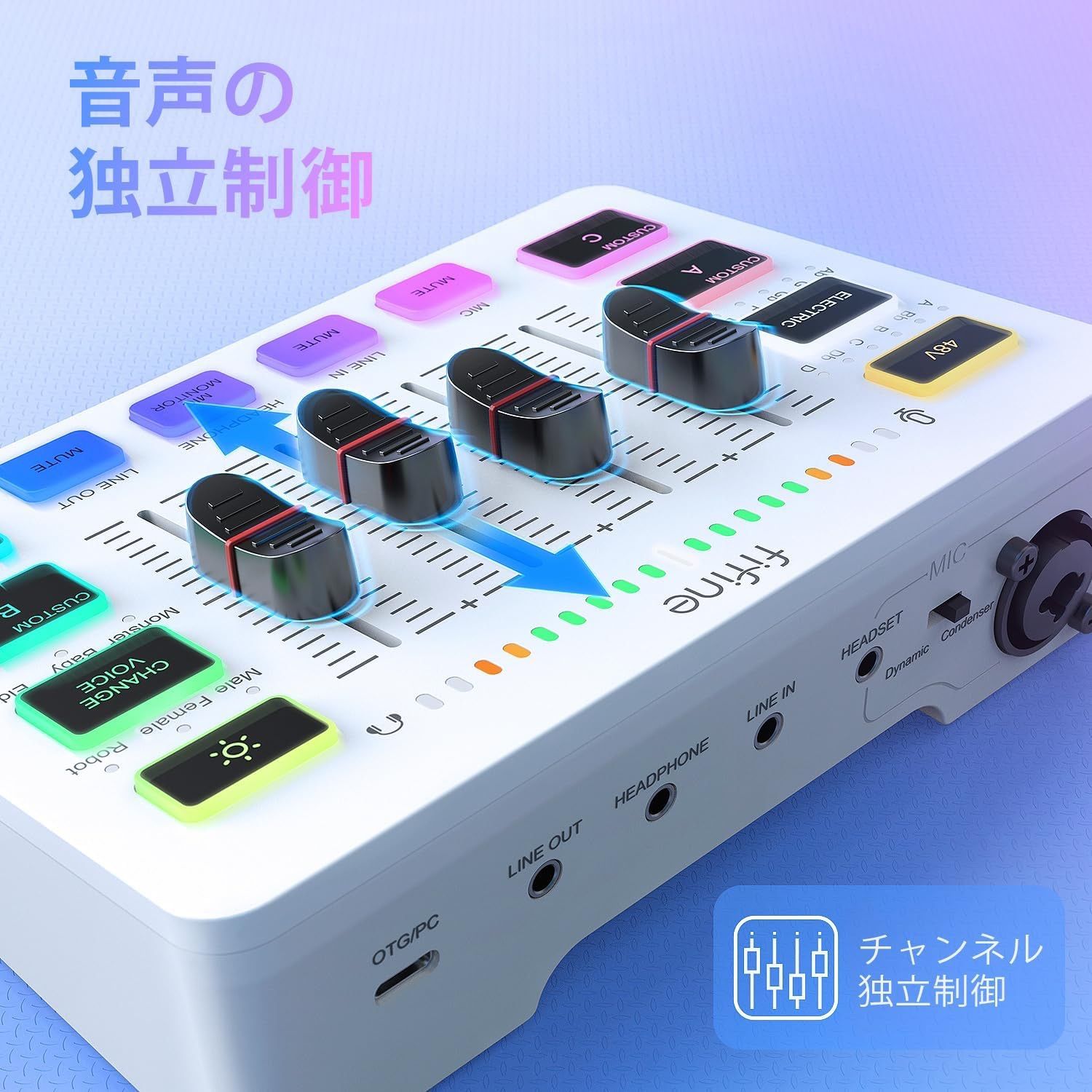 FIFINE ゲーミングオーディオミキサー オーディオPC/PS4/PS5対応 FIFINE ゲーミングオーディオミキサー オーディオインターフェース PC