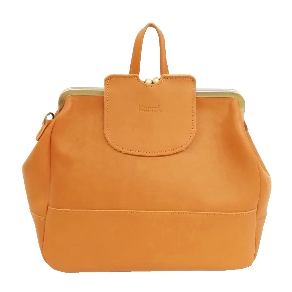 Kanmi. カンミ mukurino がま口 3WAY リュック ショルダーバッグ ハンドバッグ キャメル 美品