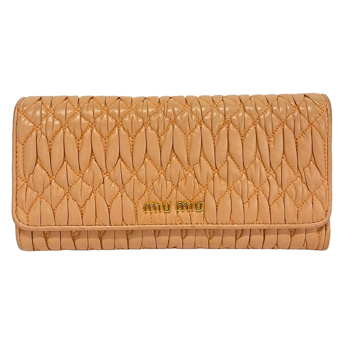 miumiu(ミュウミュウ) 長財布 マテラッセ 5M1109 オレンジ レザー