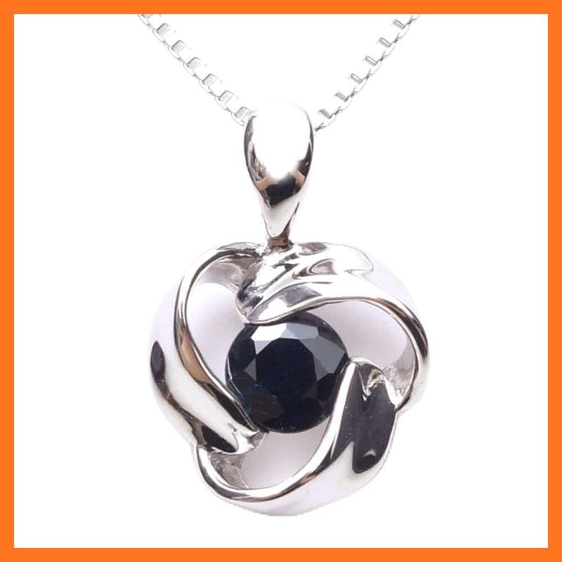 【新品】 [A.UN jewelry] 誕生石 エタニティーローズ レディース ネックレス (ブルーサファイア)