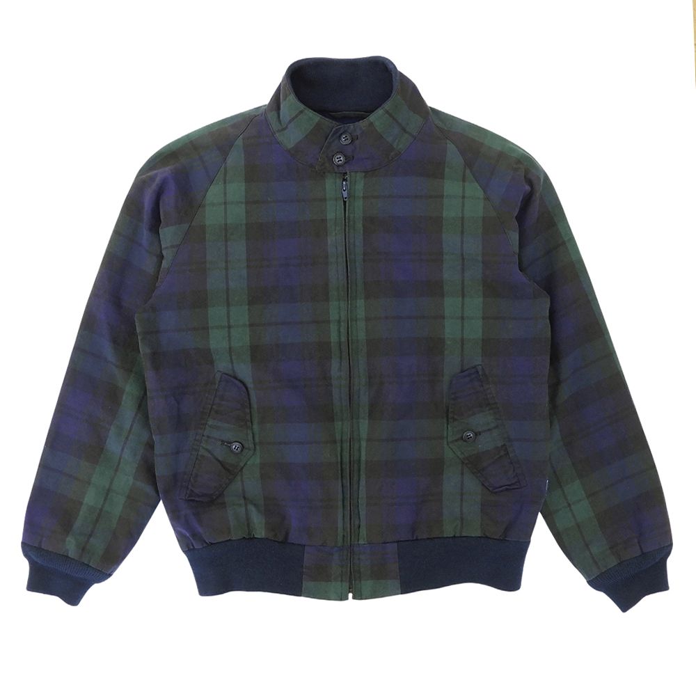 BARACUTA バラクータ ネイビー×グリーン チェック ブルーライン