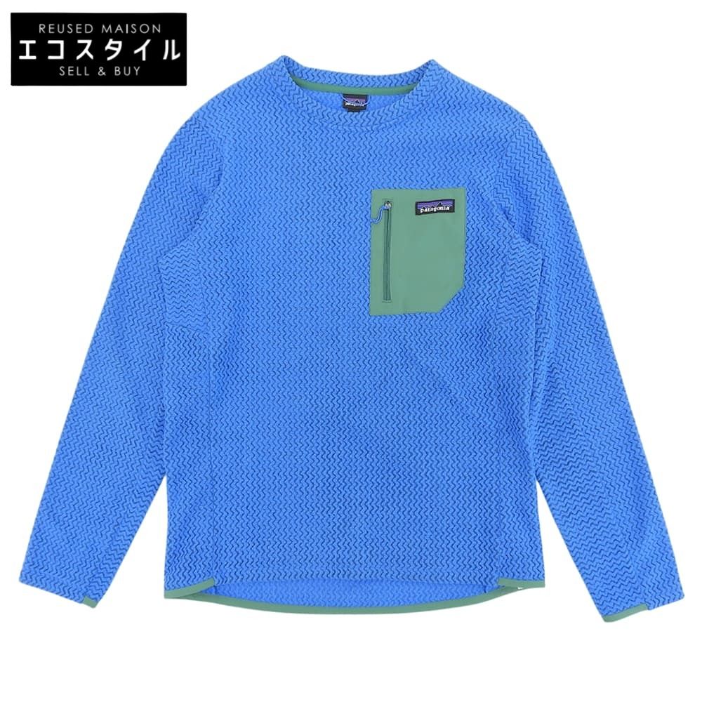 Patagonia　パタゴニア　美品 R1 エア・クルー スウェット トップス メンズ ブルー×グリーン S 40235 24年製　S