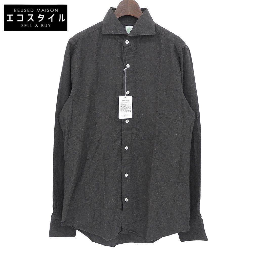 finamore　フィナモレ　美品 コットン100 シモーネP シャツ トップス メンズ ブラウン 39 O012025　39