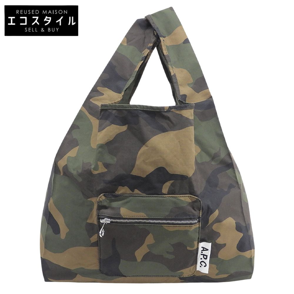 A.P.C.　アーペーセー　美品 カモフラ SHOPPING ULTRALIGHT MINIMAL 22P エコバッグ トートバッグ レディース グリーン/ブラウン