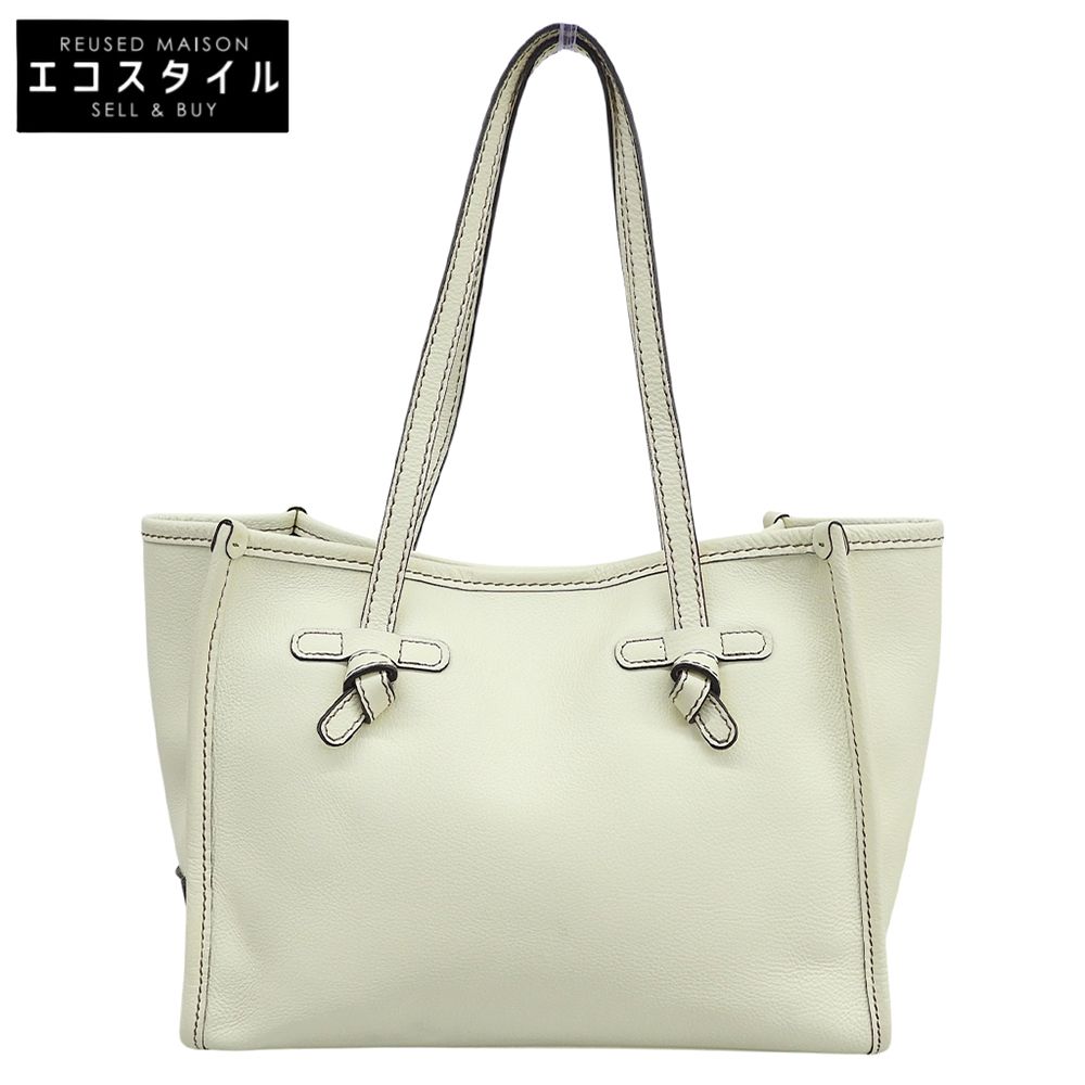 GIANNICHIARINI　ジャンニキアリーニ　美品 MARCELLA S マルチェッラ ポーチ付き レザー トートバッグ レディース ライトイエロー