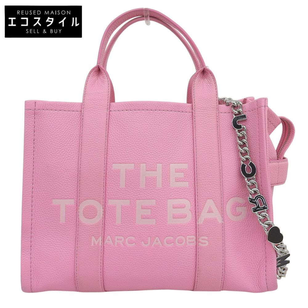 MARC JACOBS　マーク ジェイコブス　ミディアム トートバッグ チェーンストラップ付 レザー レディース ピンク