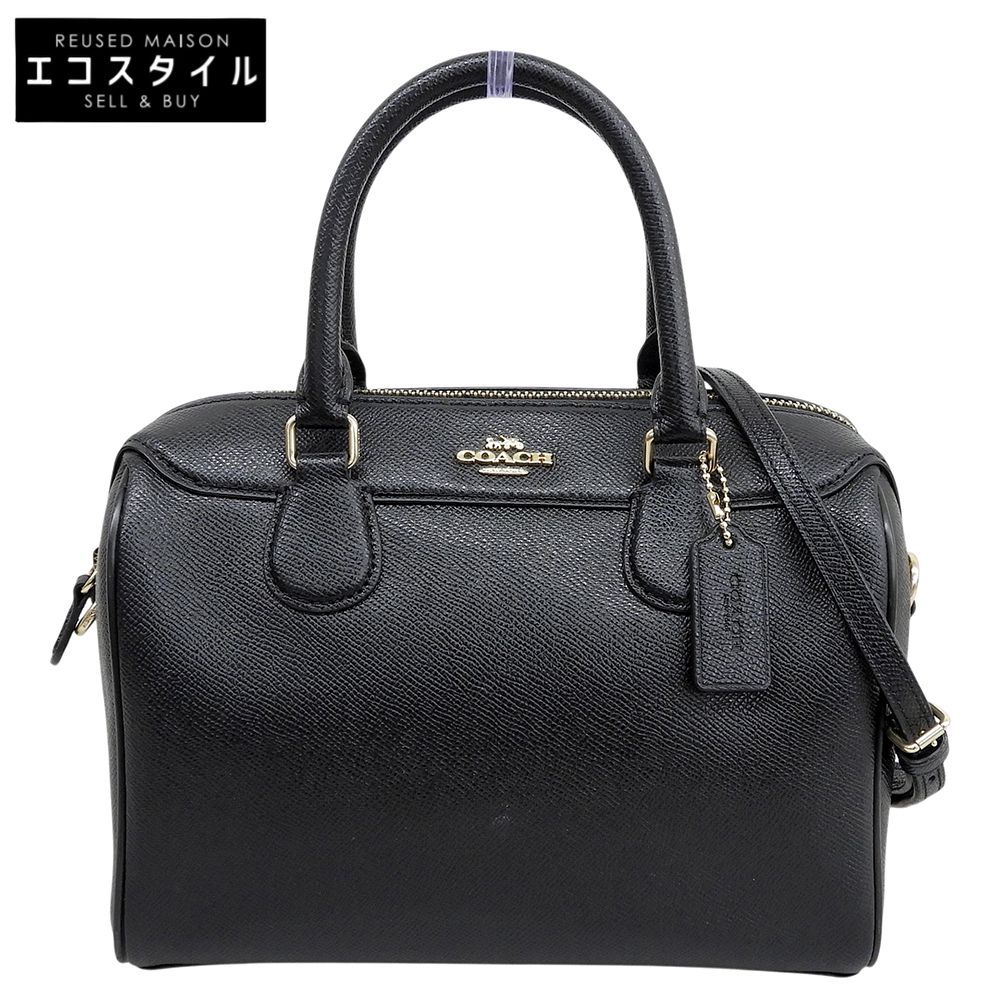 COACH　コーチ　美品 ミニ ローアン クロスボディ 2WAY ボストンバッグ ハンドバッグ レディース ブラック F32202