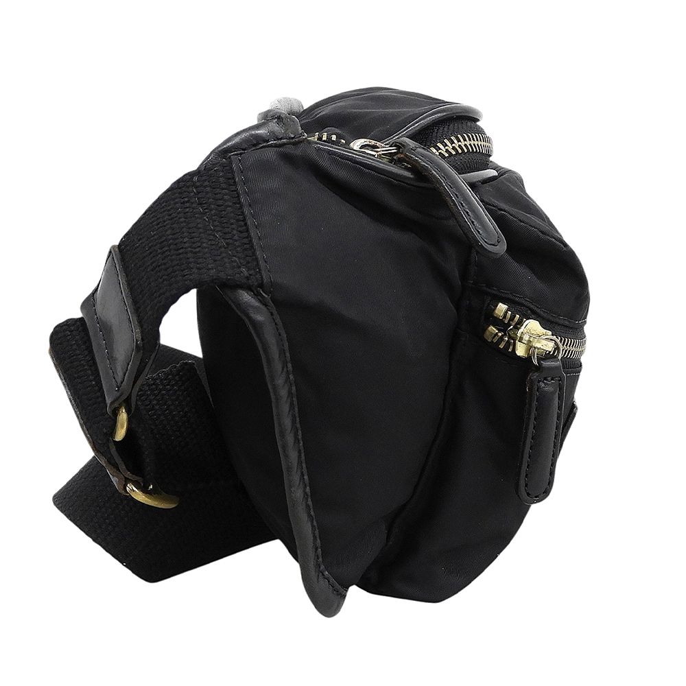 【美品】Felisi ボディバッグ 799/1 ブラック Felisi フェリージ ナイロン×レザー クロスボディバッグ ウエスト