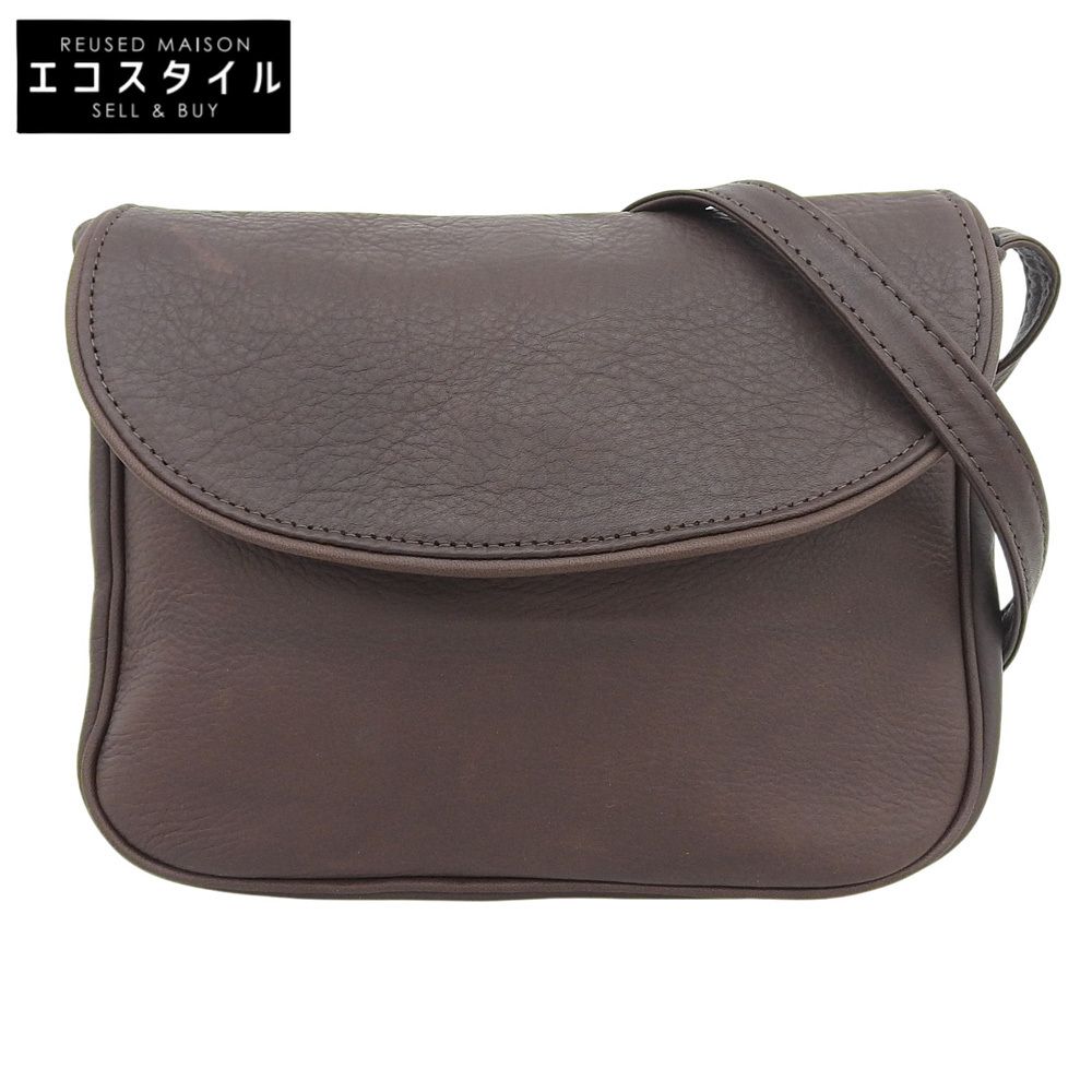 MR.OLIVE　ミスターオリーブ　IMPERMA LEATHER NEAT レザー ショルダーバッグ レディース ダークブラウン