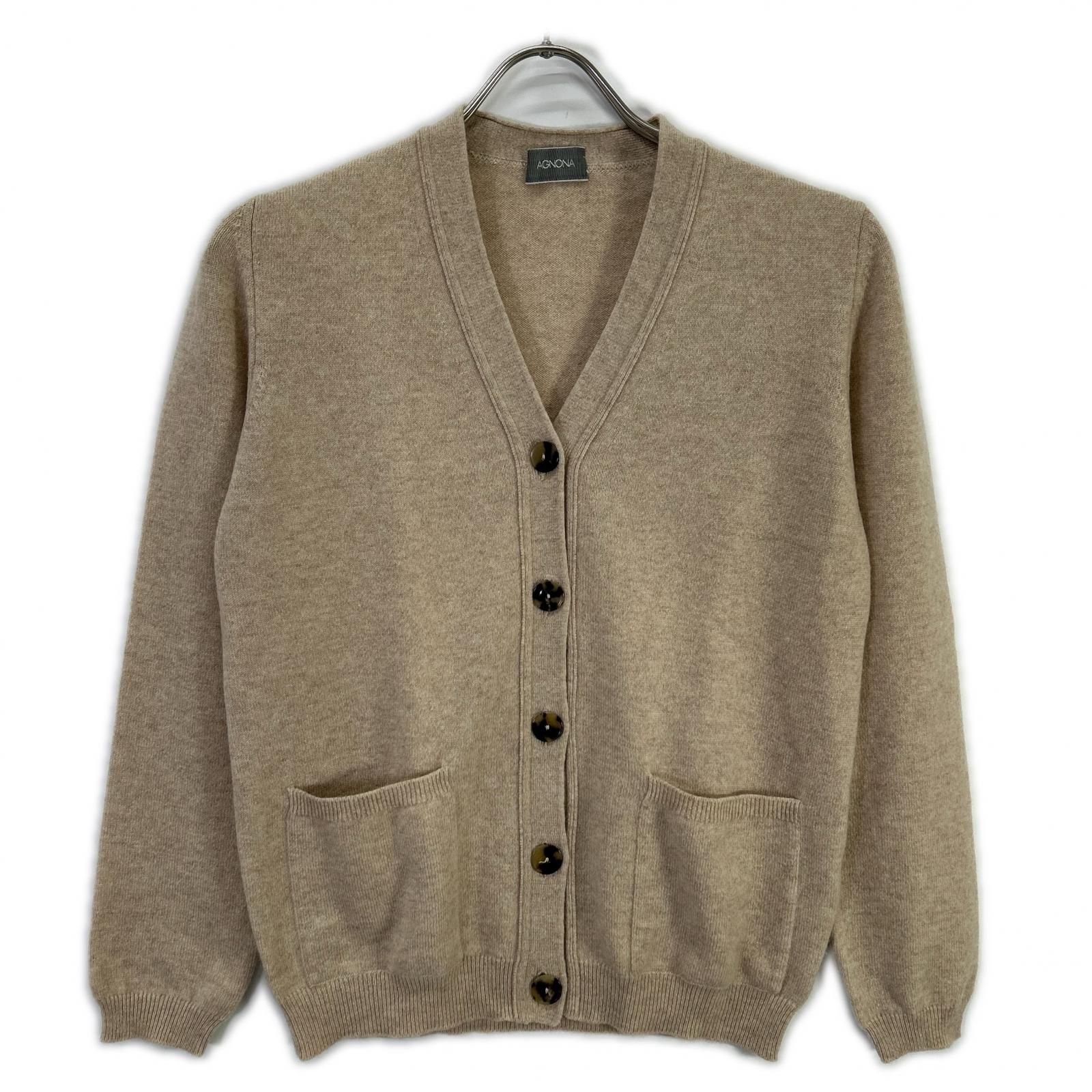 AGNONA アニオナ HC036 ベージュ カシミヤ100 半袖ニット アンサンブル