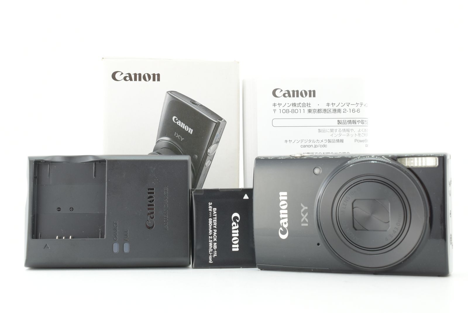 美品】Canon Powershot IXY 190 20MP Black Compact Digital Camera