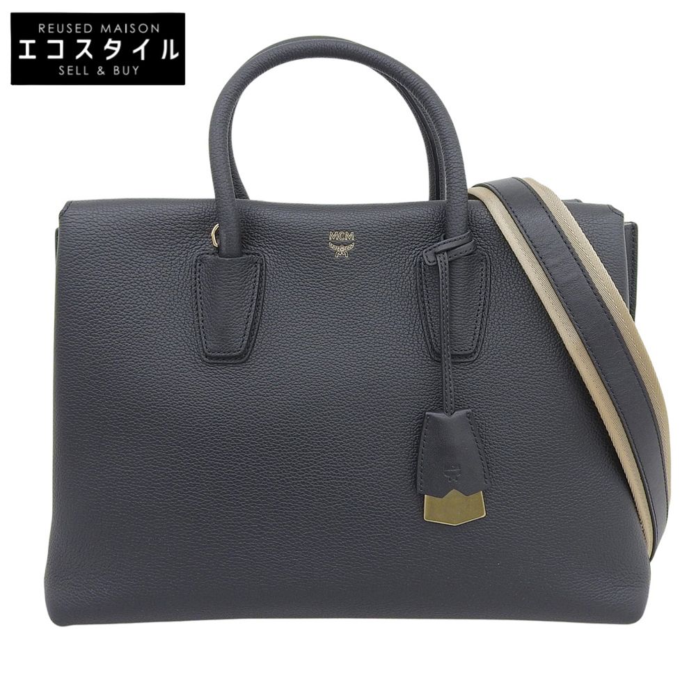 MCM　エムシーエム　MILLA ミラ 2WAY ハンドバッグ レディース ブラック×ゴールド MWT6AMA03BK001 ブラック