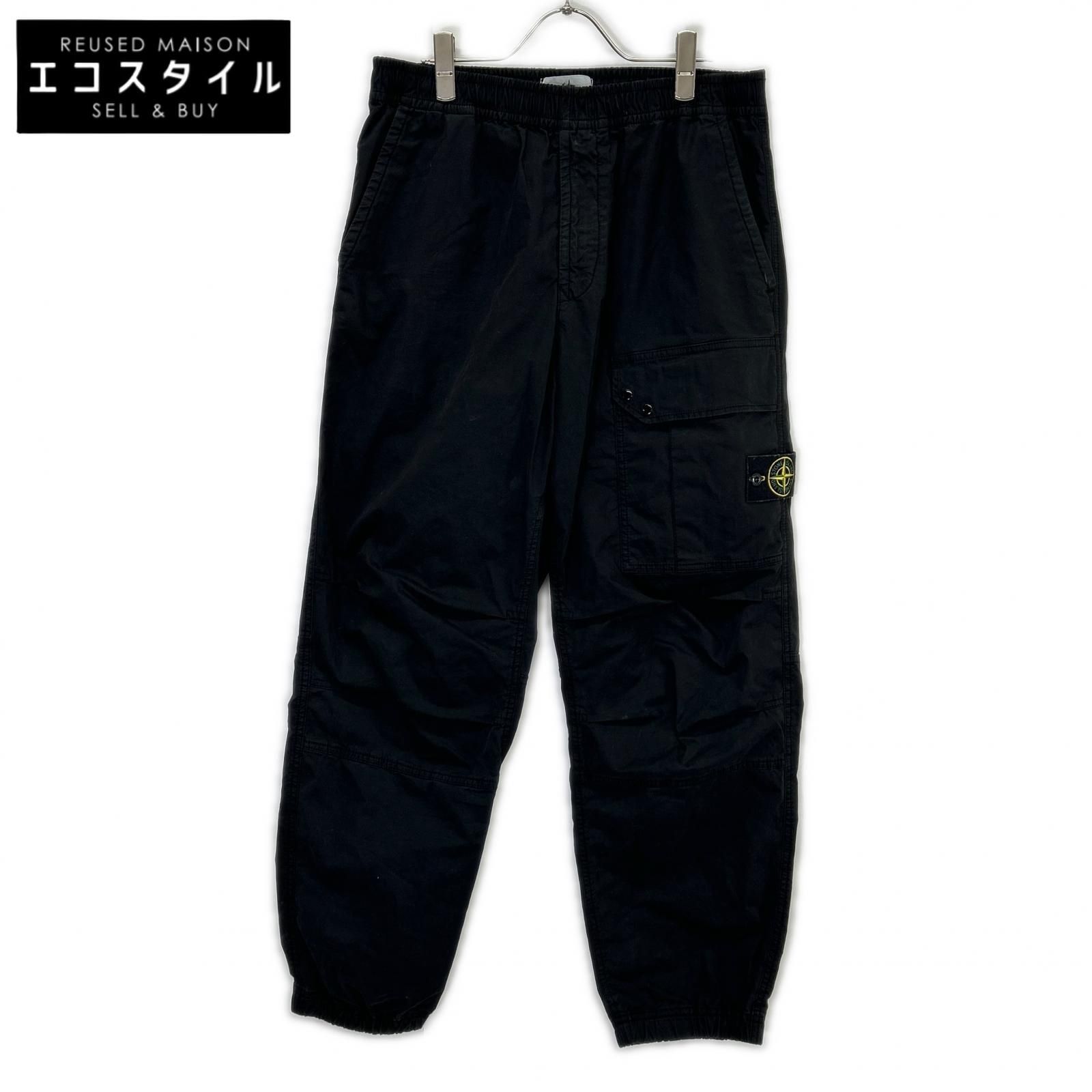 STONE ISLAND　ストーンアイランド　8111532910 24AW ブラック スーピマコットンツイルストレッチ カーゴ イージーパンツ　W31