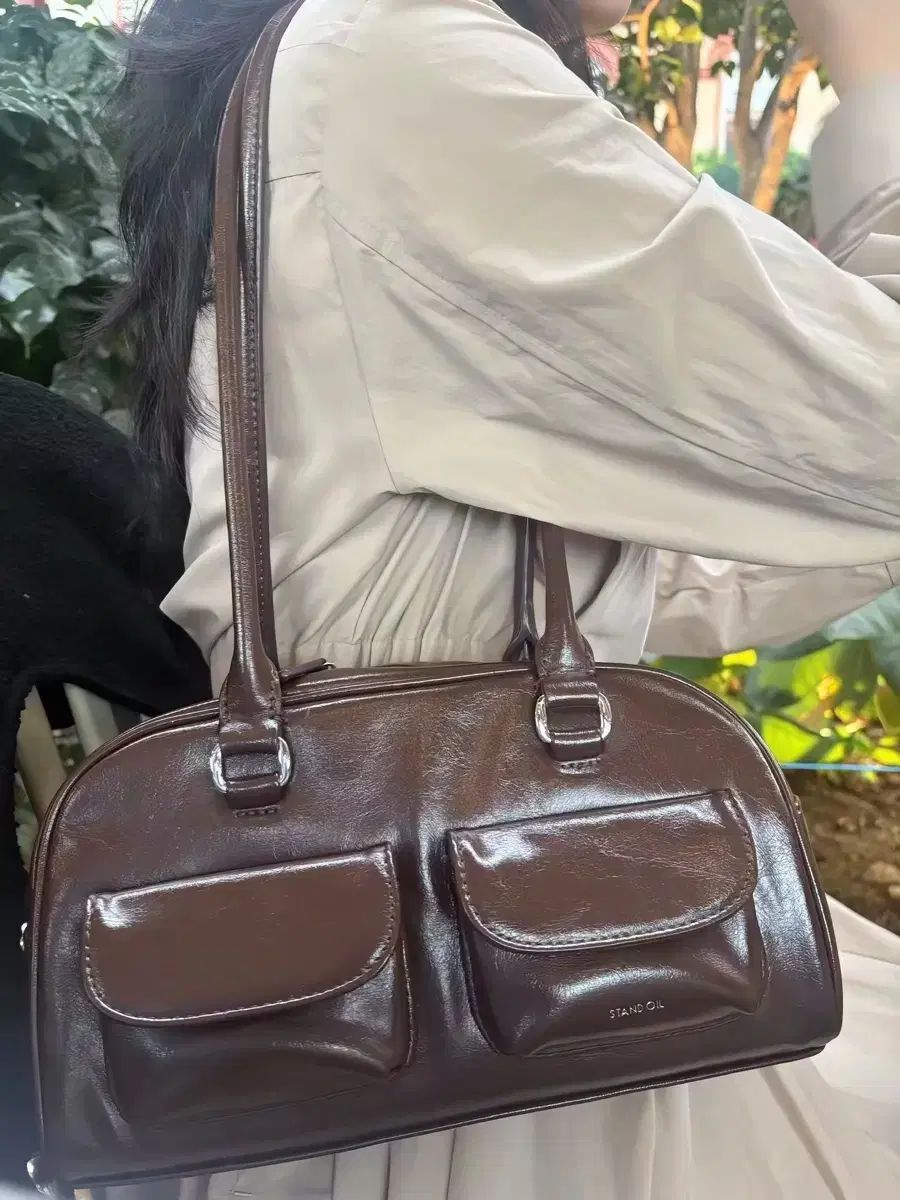 スタンドオイル ボウリング バッグ ショルダーバッグ 褐色