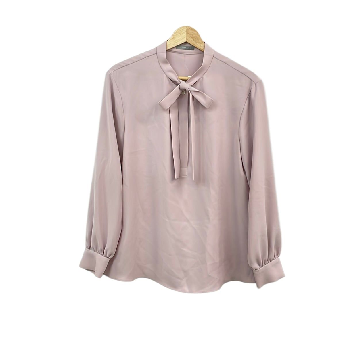 theory luxe(セオリーリュクス) 長袖シャツブラウス サイズ38 M レディース美品 - ピンクベージュ プルオーバー/ボウタイ