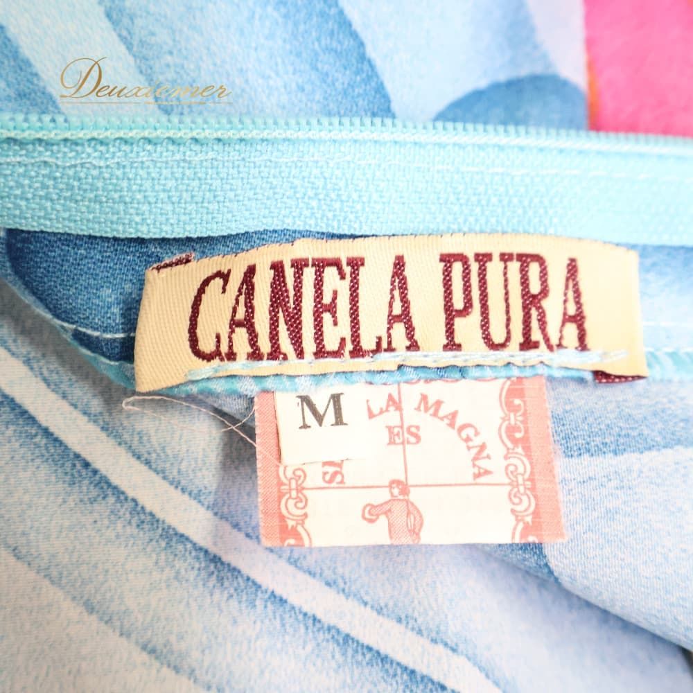 フラメンコ 衣装 CANELA PURA ファルダ スカート ブルー系 イエロー系
