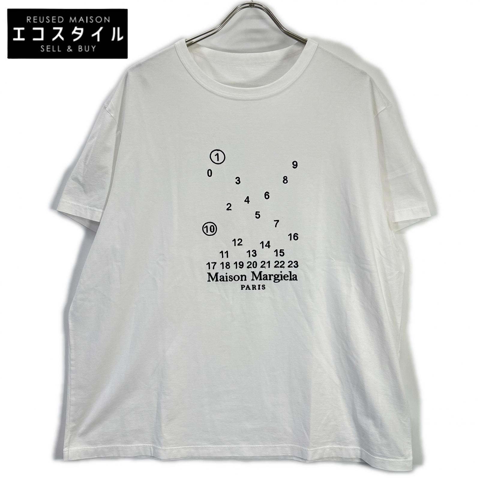 Maison margiela　メゾンマルジェラ　S50GC0684 ホワイト ナンバリングデザイン クルーネック ショートスリーブカットソー　XL