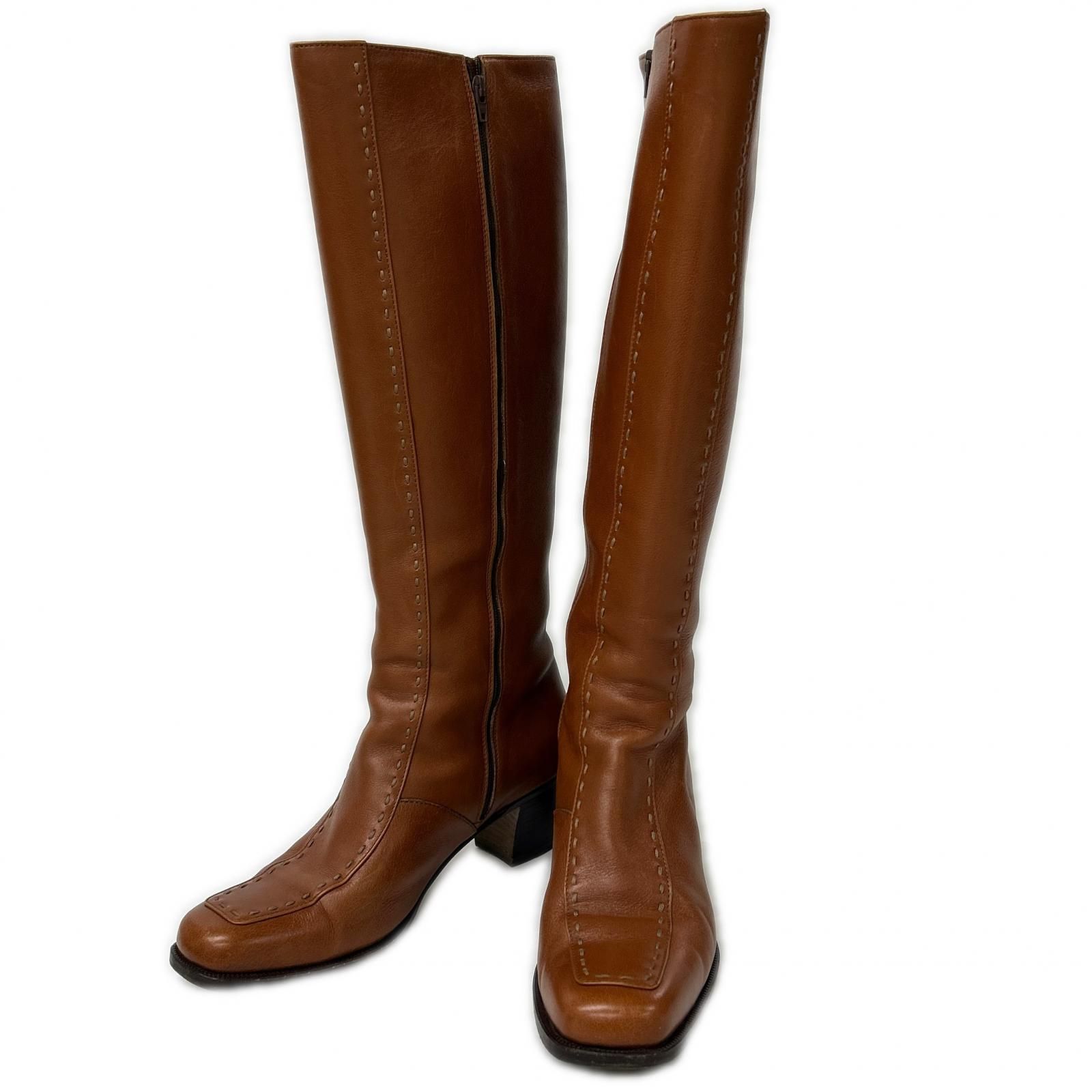 TANINO CRISCI タニノクリスチー ステッチデザイン ロングブーツ 35