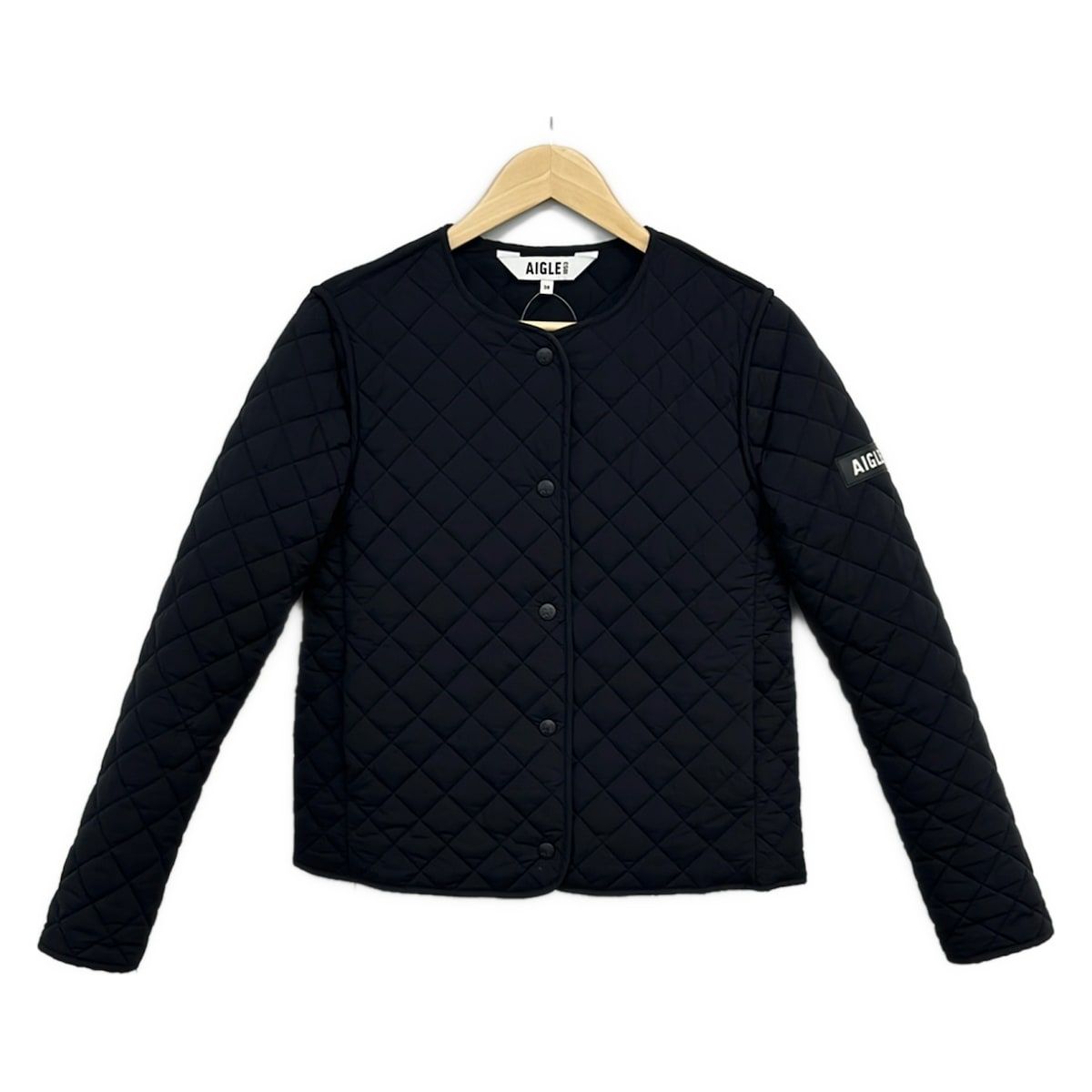 AIGLE(エーグル) ブルゾン サイズ38 M レディース美品 - 黒 長袖/キルティング/中綿/秋/冬