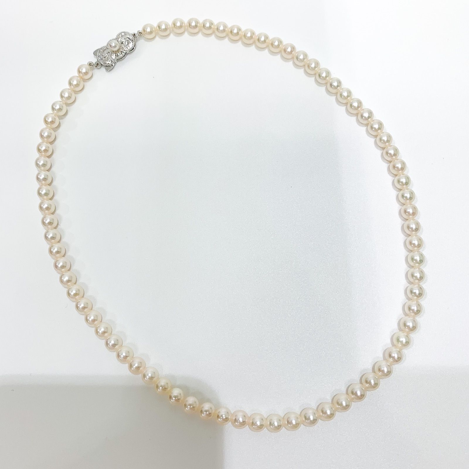 【中古】ミキモト MIKIMOTO アコヤ真珠5.5mm-6mm パール　ネックレス　SILVER