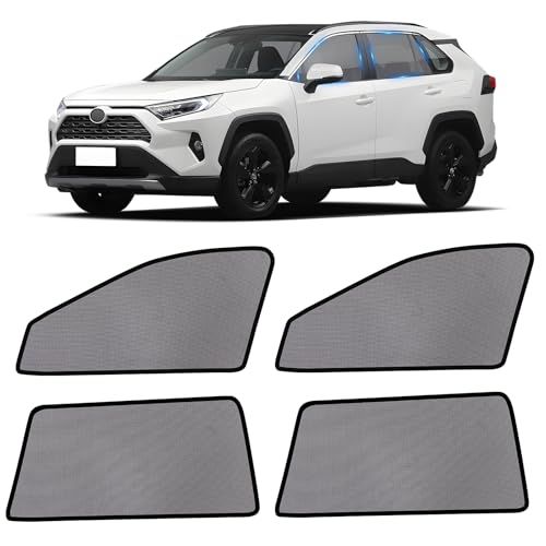 ZATOOTO トヨタ RAV4 50系専用 メッシュカーテン マグネット式 防虫ネット サイド用 網戸 日除け 目隠し 遮光 通気 紫外線カット 虫除け プライバシー保護 取付簡単 収納袋付き WS03-RAV4AR