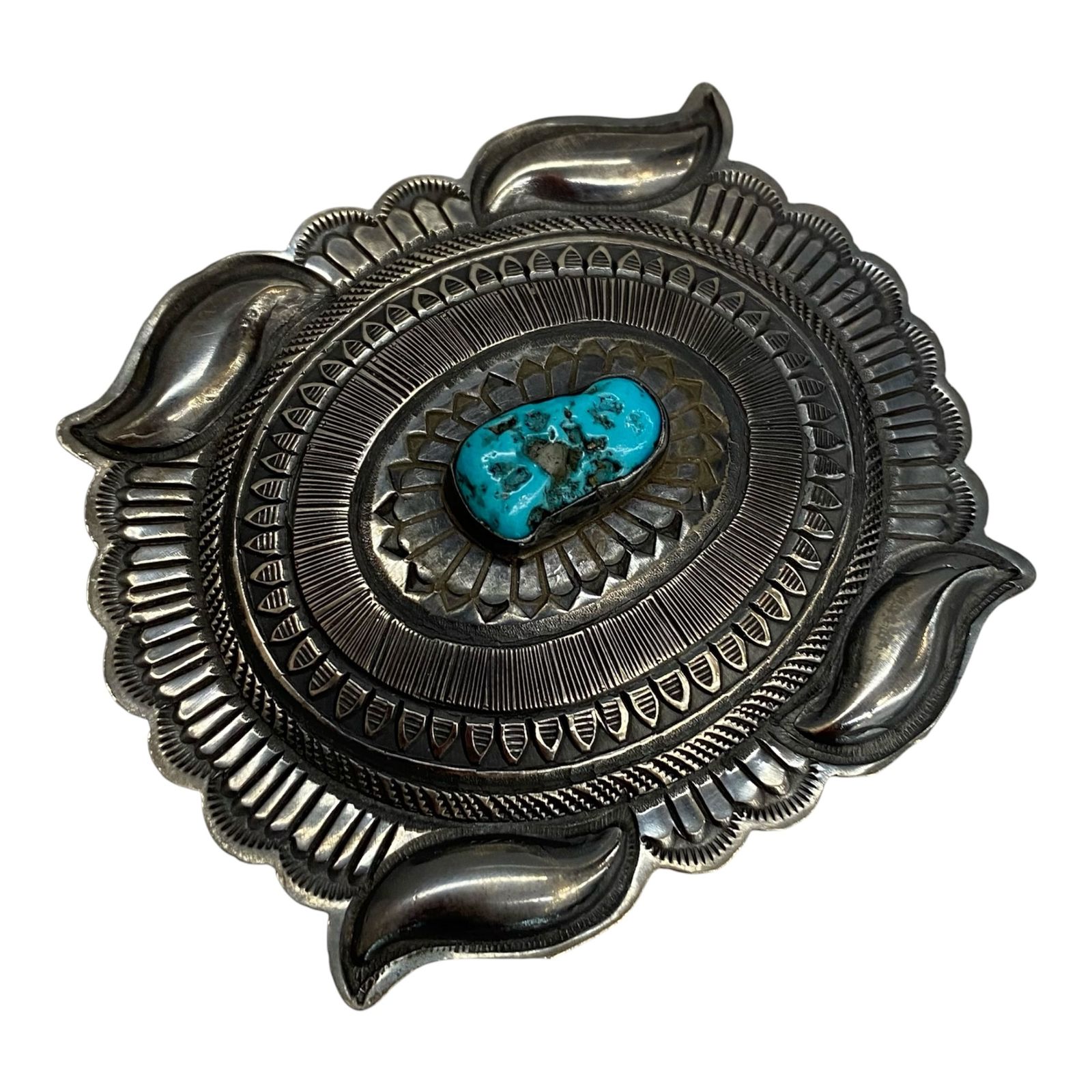 ナバホ Navajo Eugene Charley ユージンチャーリー STERLING シルバー925 スタンプワーク ターコイズ ベルト・サスペンダー バックル シルバー 201goods-1001 VB 28,600円