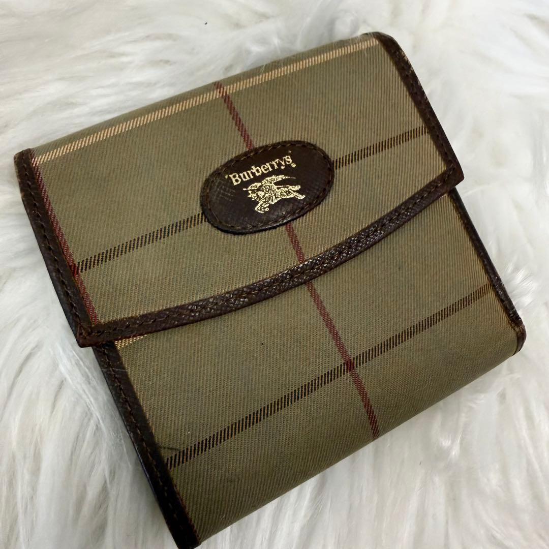 Burberrys バーバリーズ ノバチェックレザー三つ折り財布 ロゴ