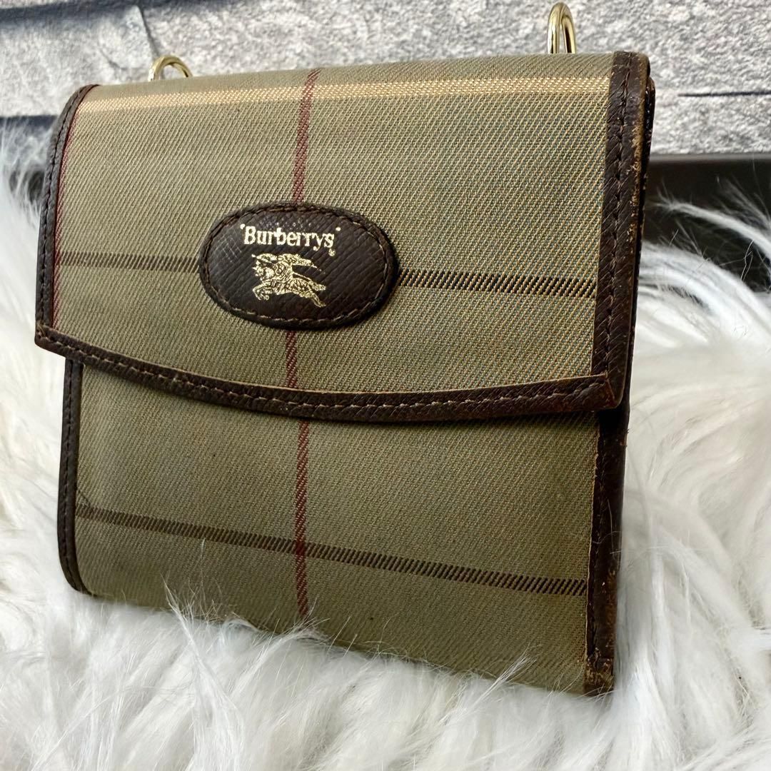 Burberrys バーバリーズ ノバチェックレザー三つ折り財布 ロゴ