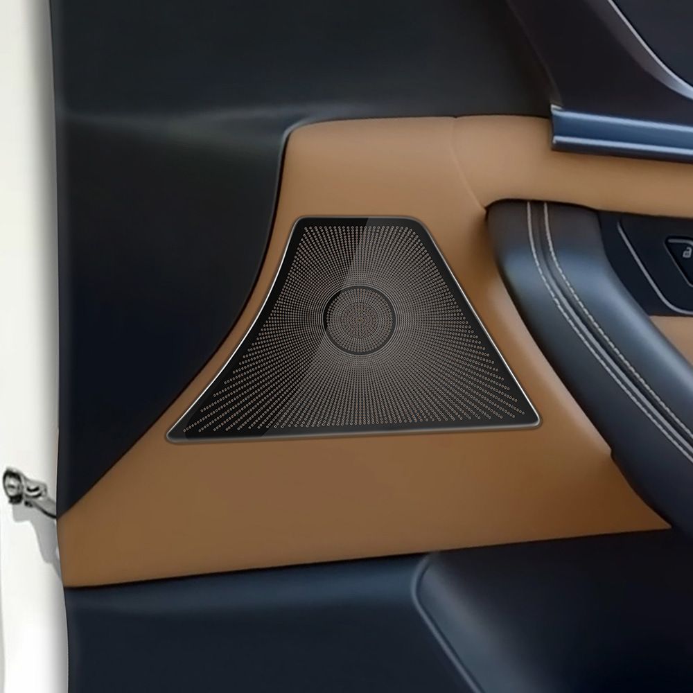 マツダ Mazda CX-60 2022年モデル ドアスピーカーカバー 4点セット シルバー/ブラックチタン ステンレス 貼り付け式 左右ハンドル対応 傷防止 防塵 内装保護