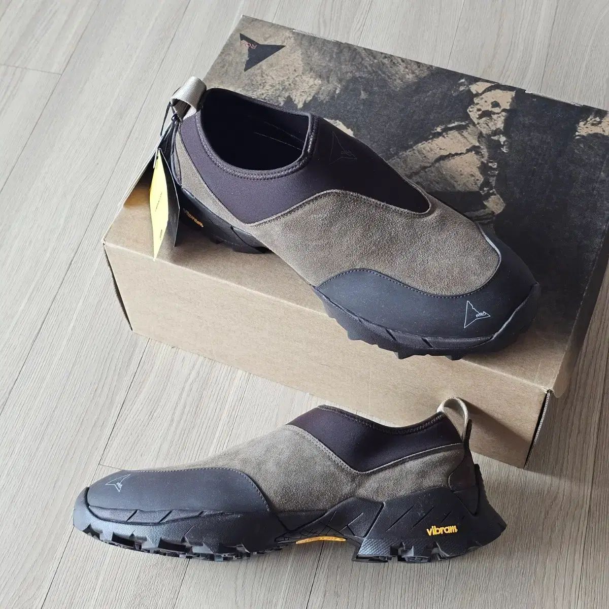 270 新品) ROA ロア ハイキング スリップ オン Vibram ビブラム ブラウン トレッキング 登山